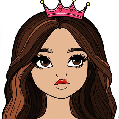 a realistic girl with a crown on