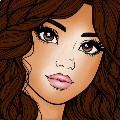 beautiful realistic girl close up to the camera with wavy hair,