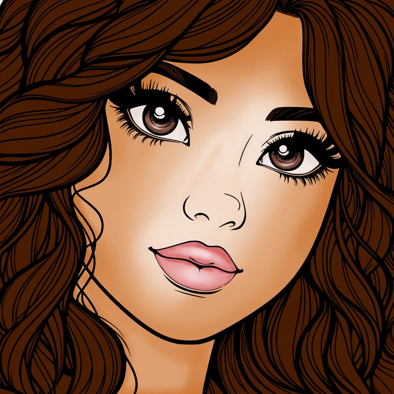 beautiful realistic girl close up to the camera with wavy hair,