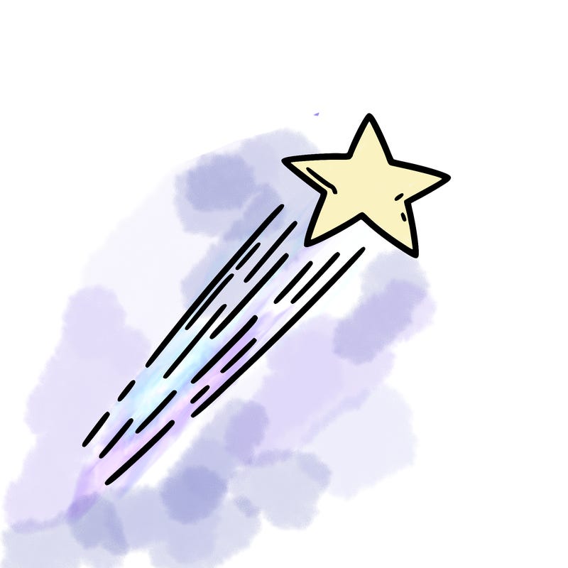 a shooting star in the sky