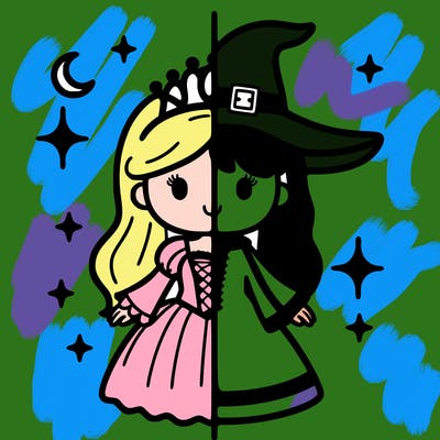 split princess and witch