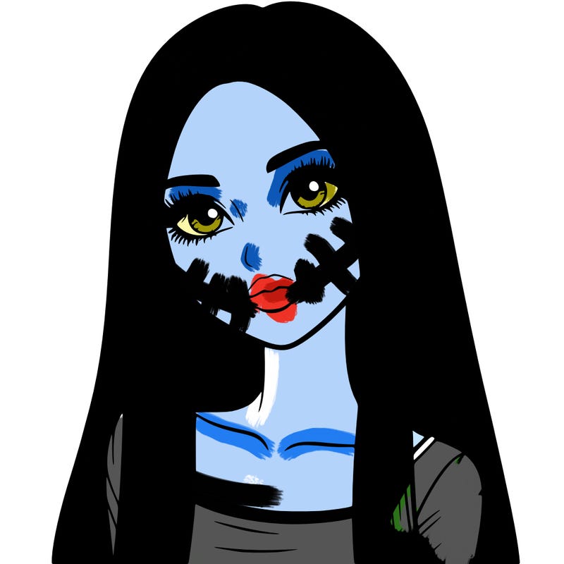 realistic girl with straight and long hair