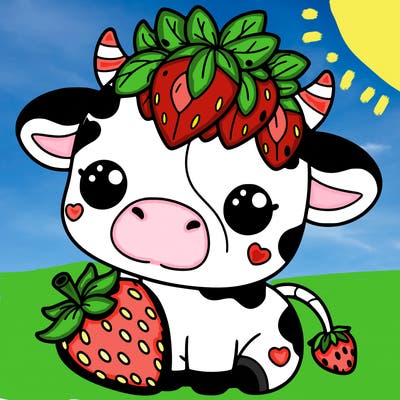 cute strawberry cow