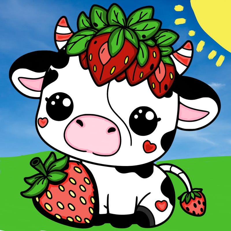 cute strawberry cow