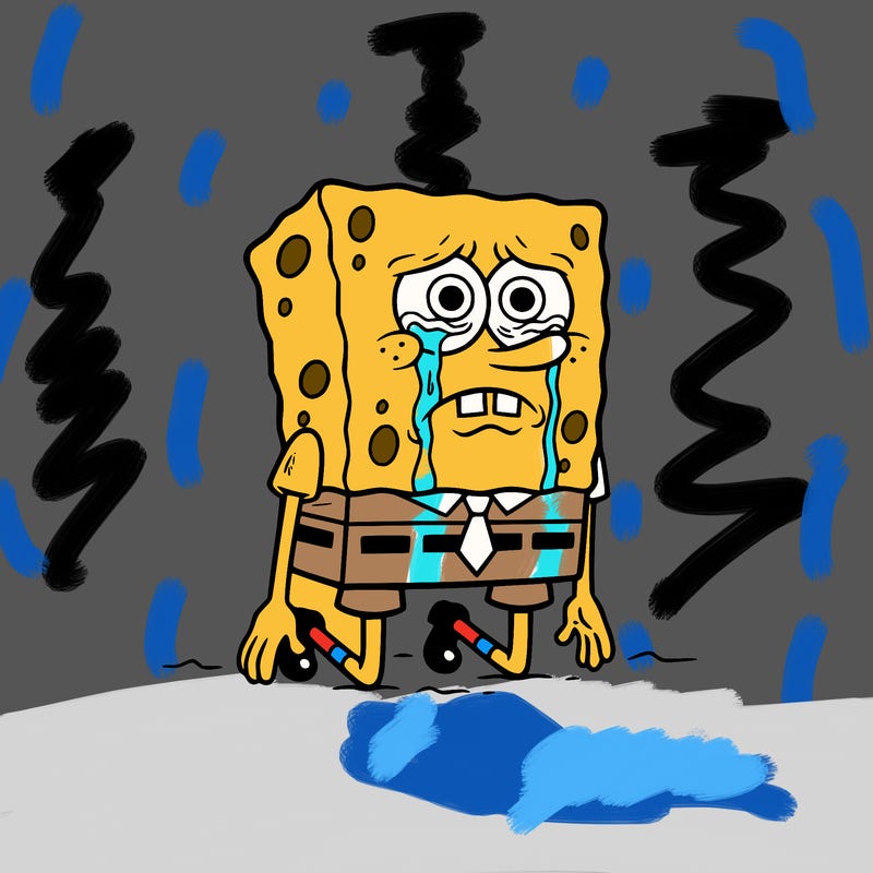 spongebob really really sad