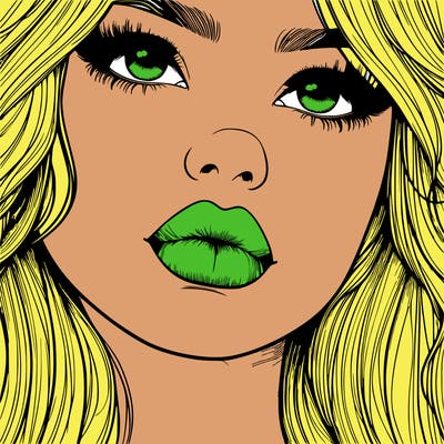 really realistic girl with lips