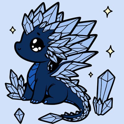 little cute crystal dragon