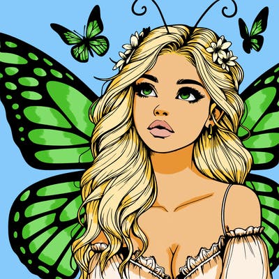 butterfly fairy realistic girl