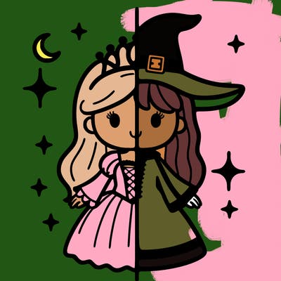 split princess and witch