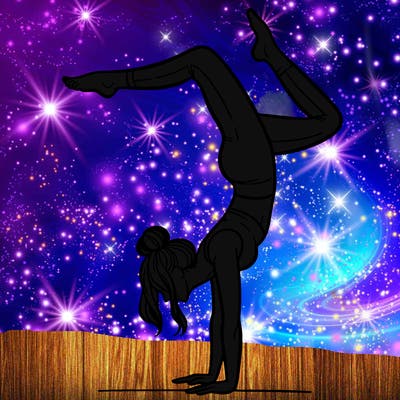 a woman doing a handstand