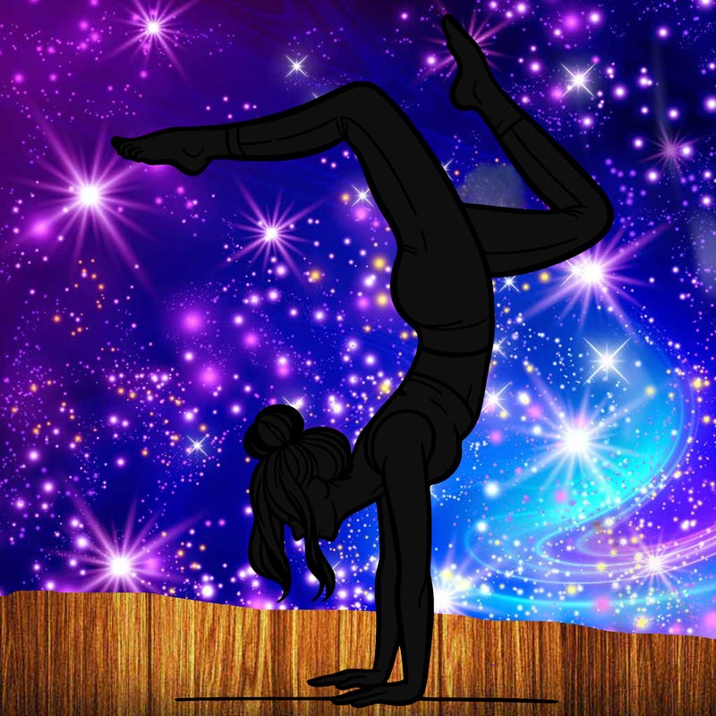 a woman doing a handstand