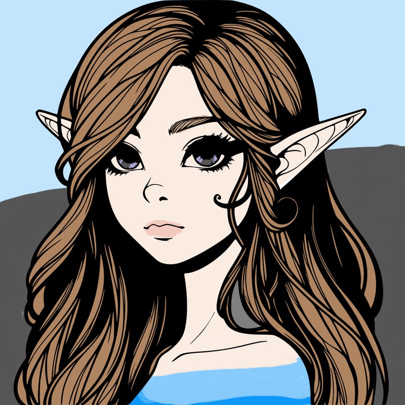 elf girl realistic dark fantasy