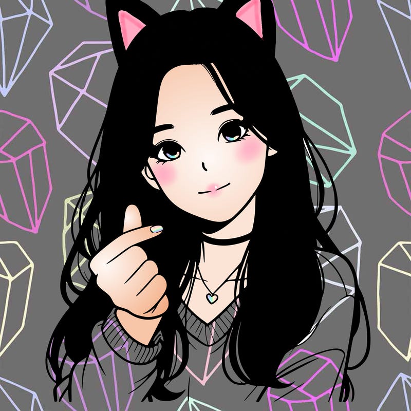 realistic girl making a korean heart