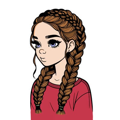 realistic girl with braids