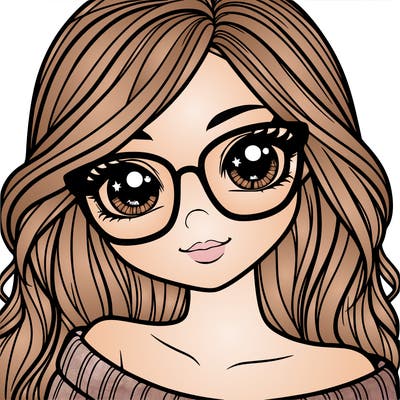 girl with beautiful eyes, hair, and glasses