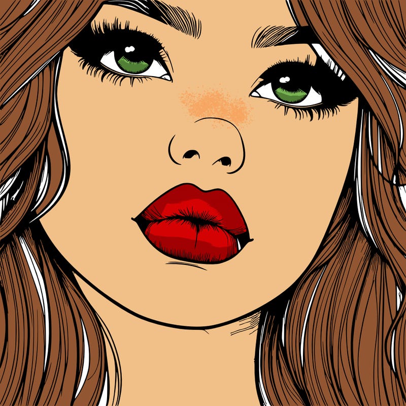 really realistic girl with lips