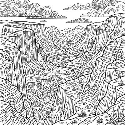 Unleash your creativity with this detailed coloring page featuring stunning rift valleys. Perfect for teens seeking an engaging artistic challenge and a journey into geological wonders.