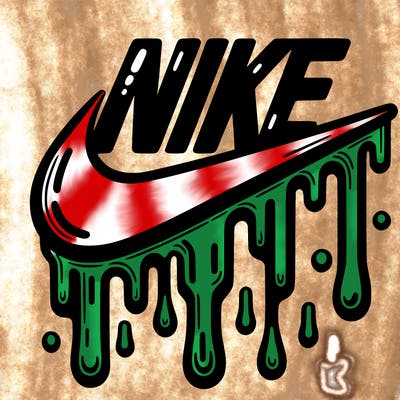 dripping nike logo