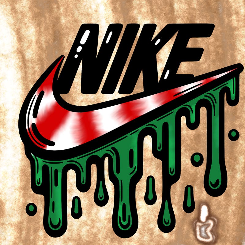 dripping nike logo