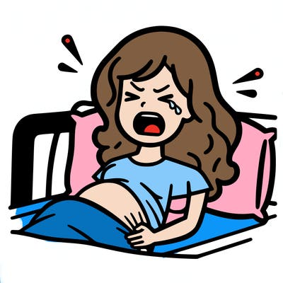woman screaming because she is in labor