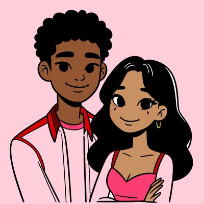 black woman and asian man couple