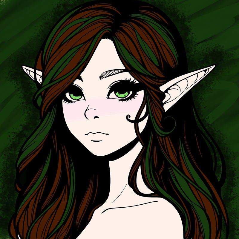 elf girl realistic dark fantasy