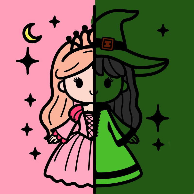 split princess and witch