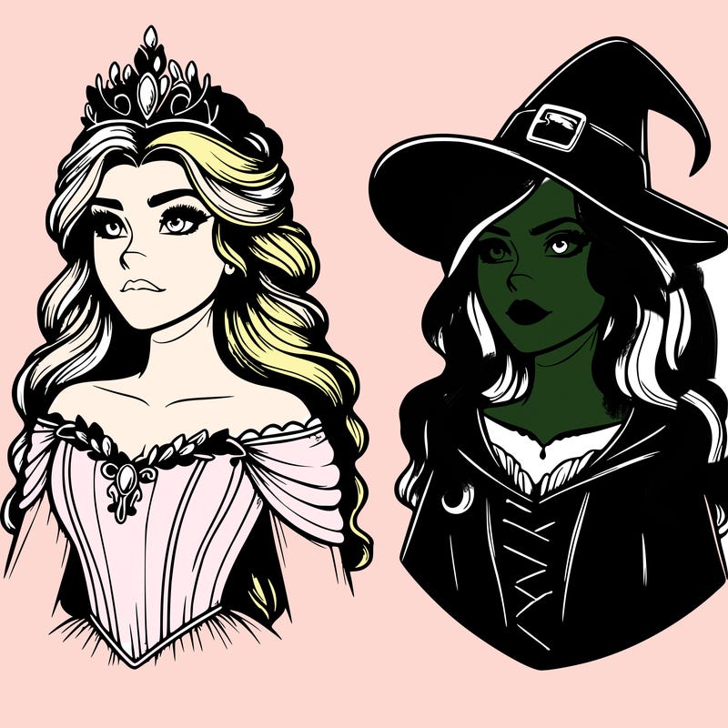 princess and witch realistic
