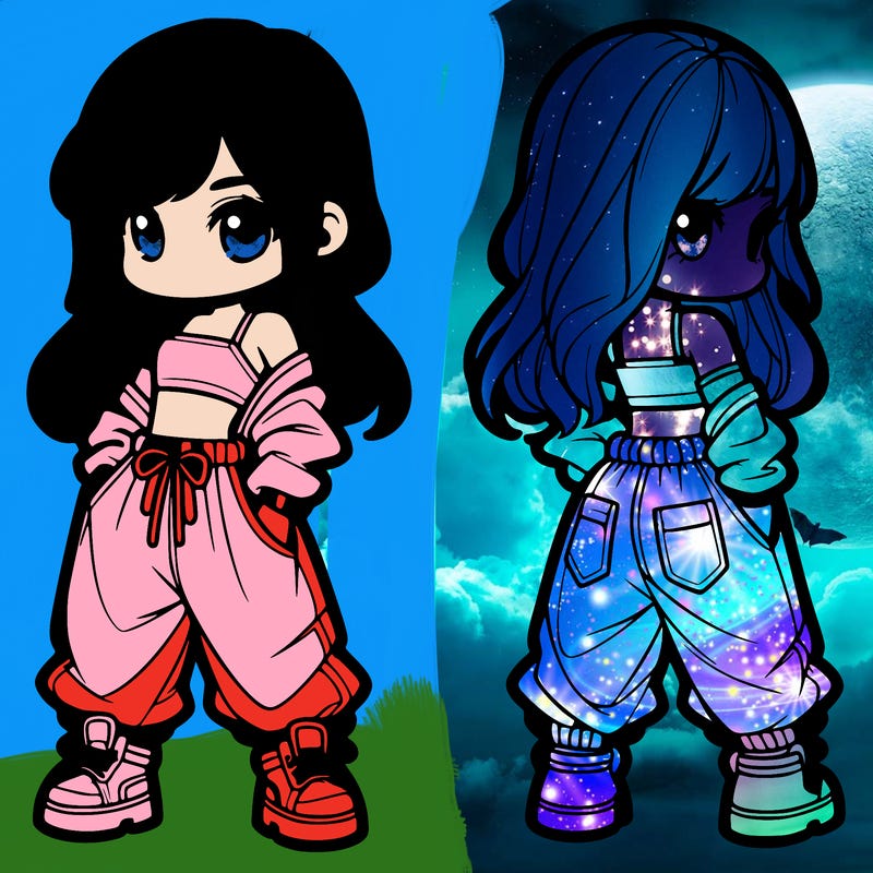 girl in crop top and baggy pants