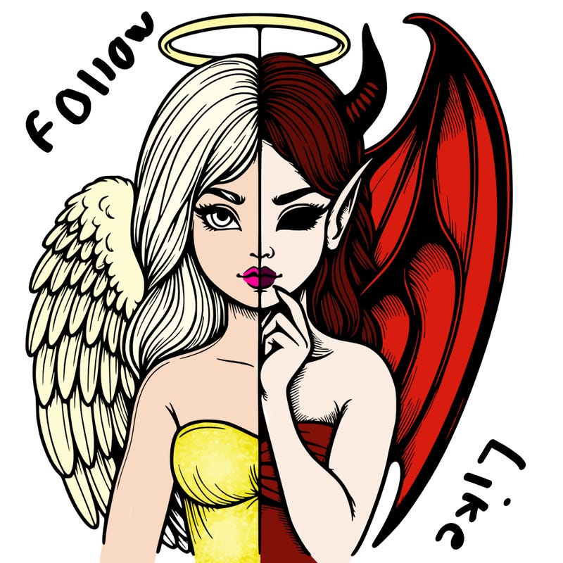 realistic angel half demon