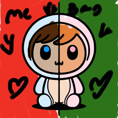 split down the middle