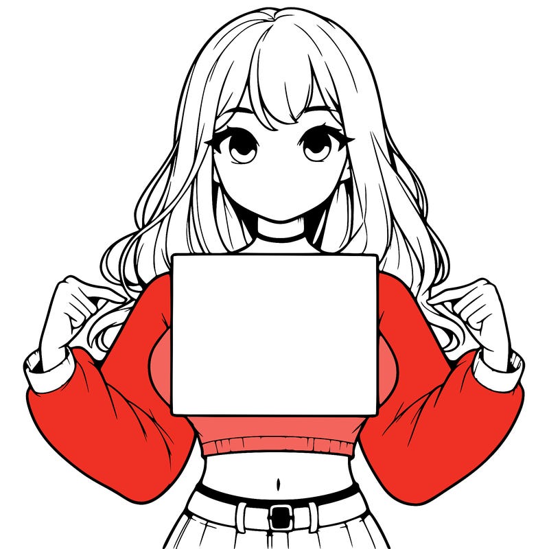 girl holding a blank sign in a long sleeve crop top