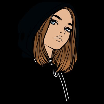 a realistic girl in a hoodie