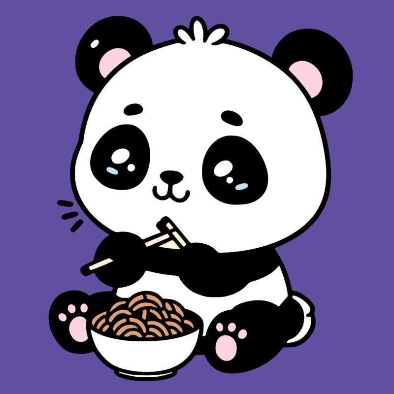 panda that is eating