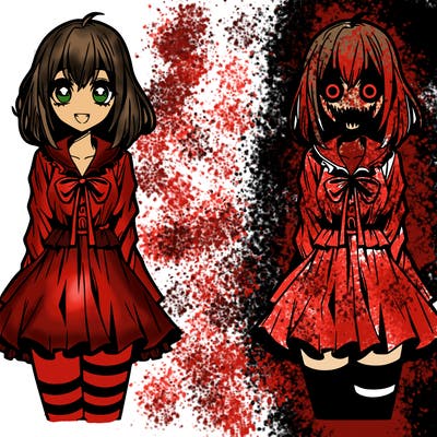 scary anime girl