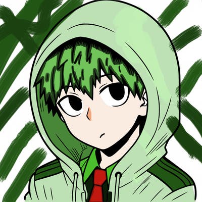 manga character with a hoodie
