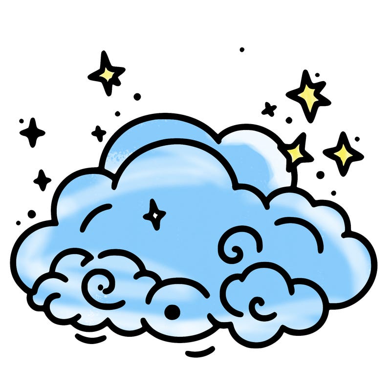 pink starry cloud sky