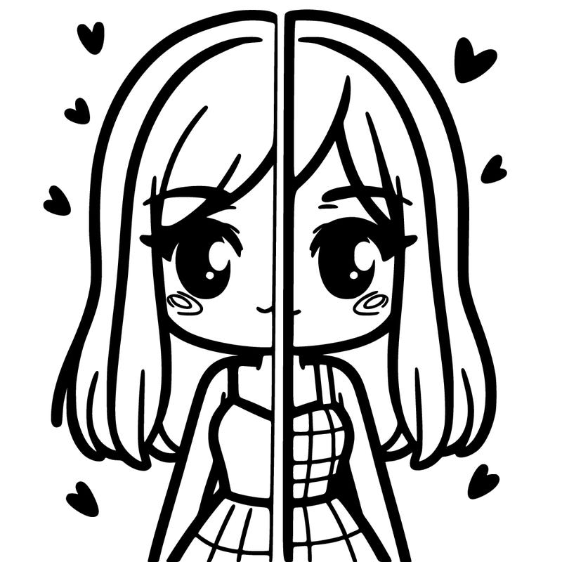 a split of a girl