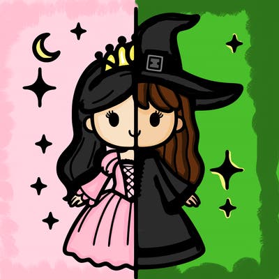 split princess and witch