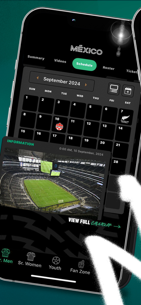 Mi Selección MX - 今後のサッカーの試合を示すMi Selección MXアプリの試合スケジュールカレンダー