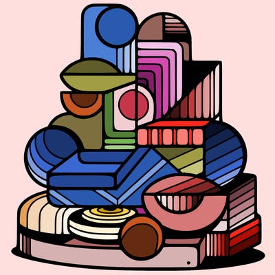 abstract shapes stacked