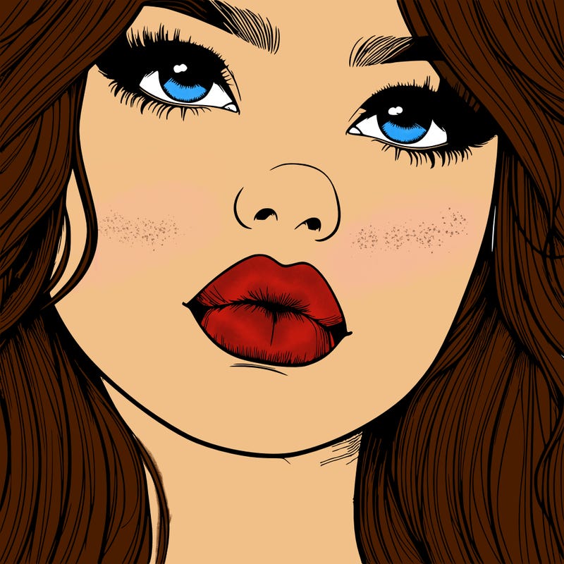 really realistic girl with lips