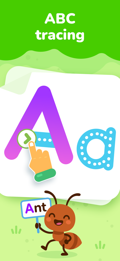 ABC tracing activity for kids in LogicLike learning app