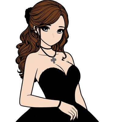 realistic girl in prom dress