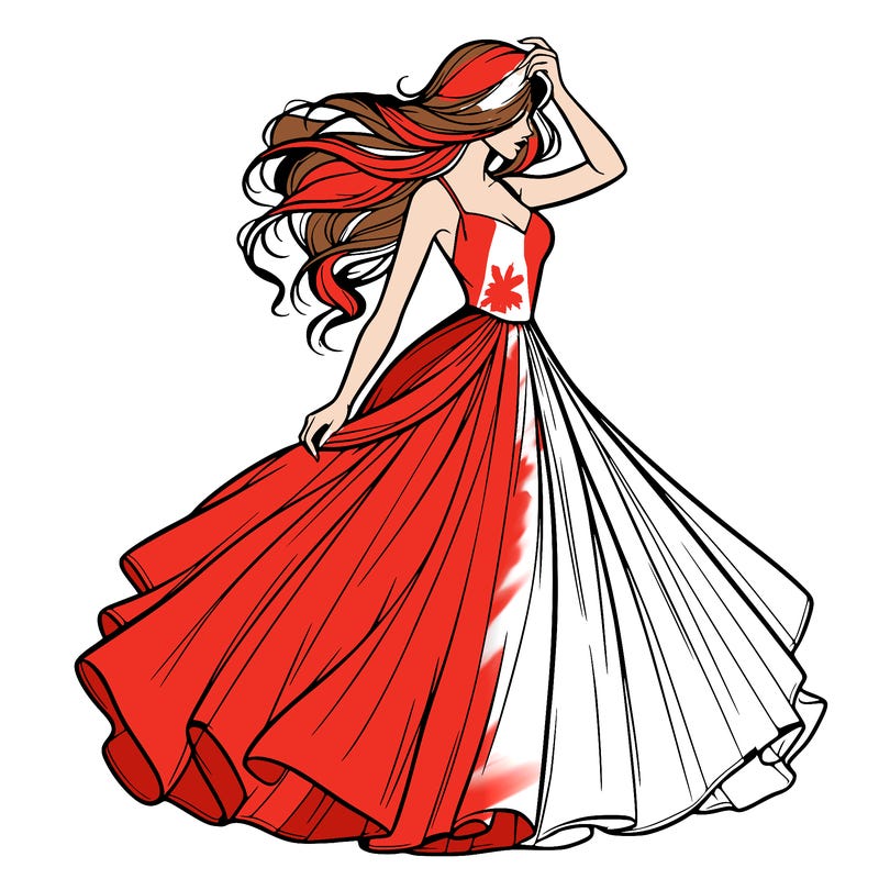 realistic woman with dress flowing in the wind