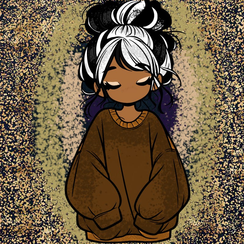 girl with baggy sweatshirt and messy bun