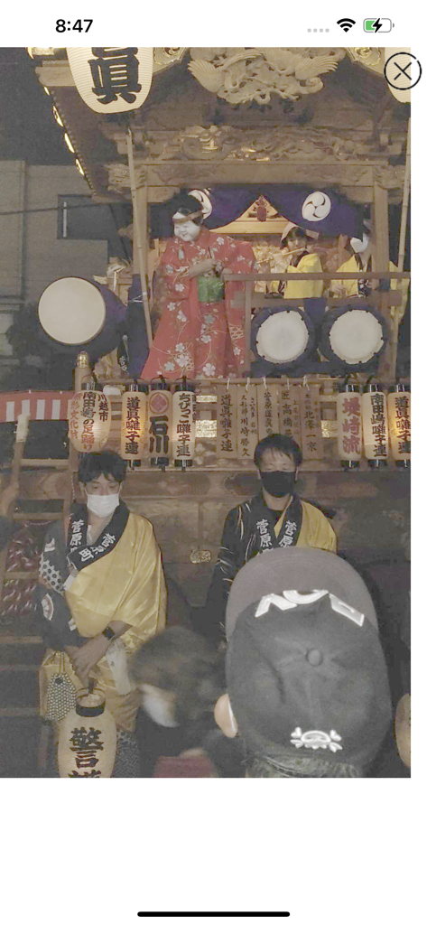 Brighten A Dark Photo PRO - A dark night scene of a Japanese festival brightened for clear visibility