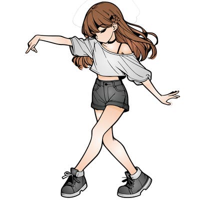 realistic girl danceing