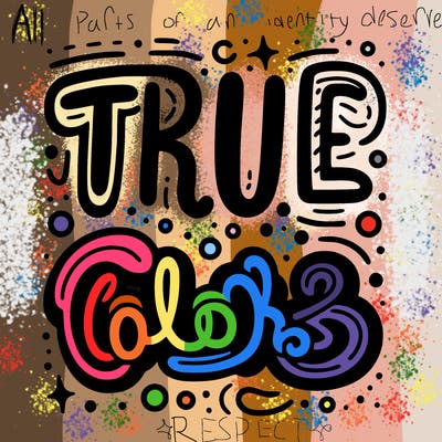 "true colors" written