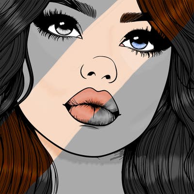 really realistic girl with lips